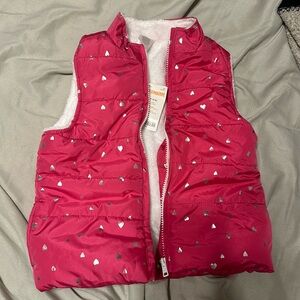 Gymboree girls hot pink with silver hearts girls vest
